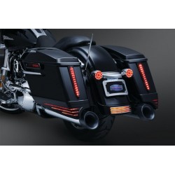 SADDLEBAG EXTENSIONS BLACK WITH LED HARLEY DAVIDSON TOURING 14-16