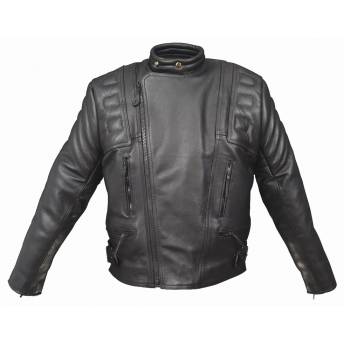Chaqueta de moto de cuero Alpha Black con armadura para hombre - Brando  Cafe Racer Biker Jacket