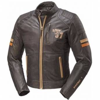 Chaqueta de cuero de moto vintage cafe racer - Invictus Hector Negra