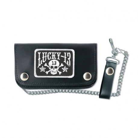LEATHER WALLET LUCKY 13 TRADITIONAL LUCKY 13 MARRON