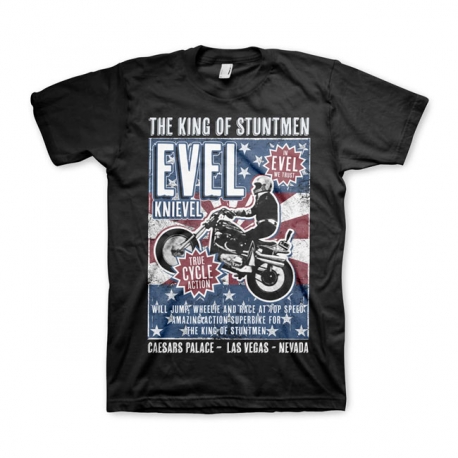 CAMISETA NEGRA EVEL KNIEVEL POSTER