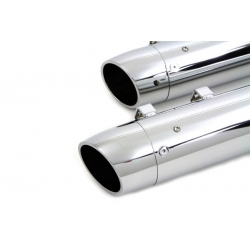 LONG TAPERED CHROME EXHAUST TAILS HARLEY DAVIDSON 96-UP