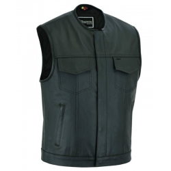 LEATHER VEST WITHOUT COLLAR