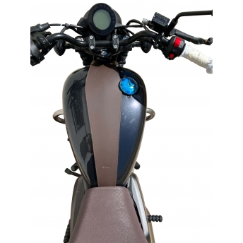 MCJ TANK COVER IN LEATHER / ROYAL ENFIELD ACCESORIES BY MCJ
