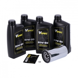 20W50 SYNTHETIC OIL CHANGE KIT WITH CHROME FILTER